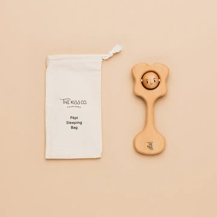 The  Kiss and Co - Pēpi Kiss - All Natural Teething Rattle