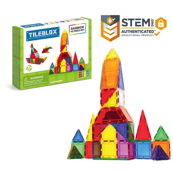 Magformers - Tileblox Rainbow 42 Set Magnetic Tiles