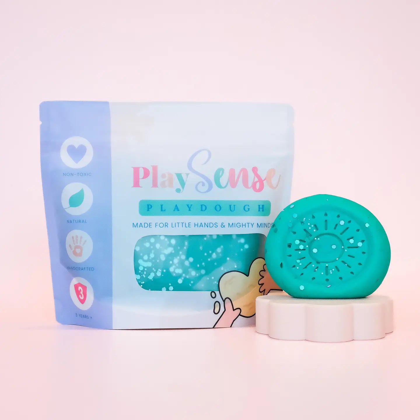 Play Sense Dough- Glitter Teal - Sour Lolly Scented