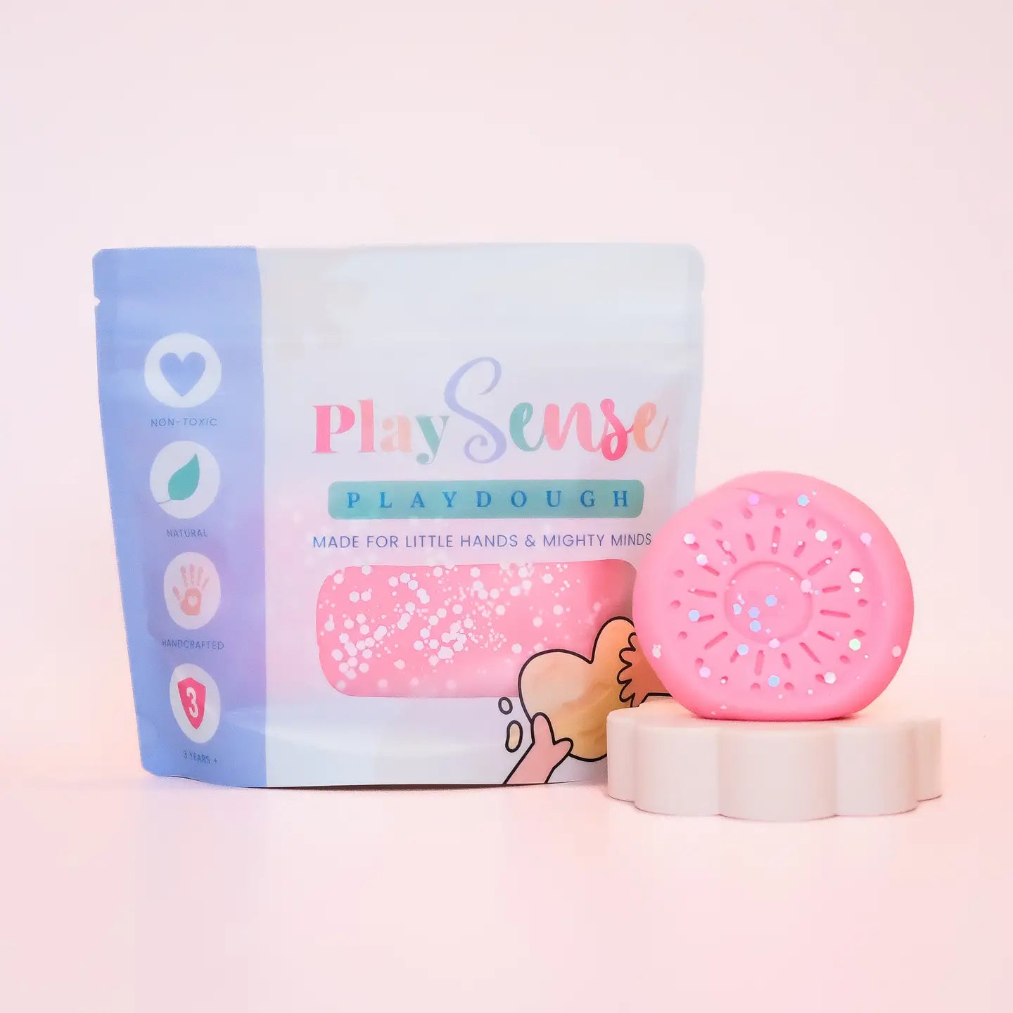 Play Sense Dough/ Glitter Pastel Pink/ Cotton Candy Scented