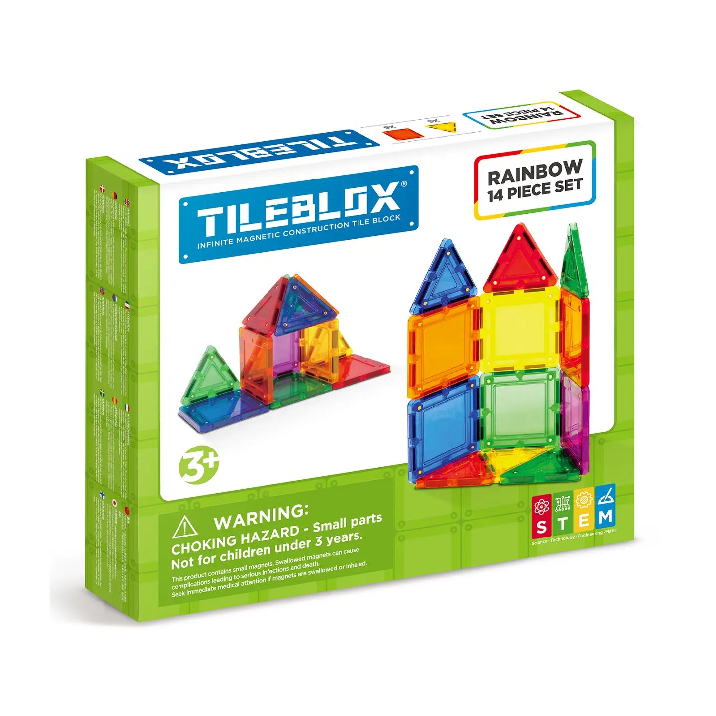 Magformers-Tileblox Rainbow 14 Set Magnetic Tiles