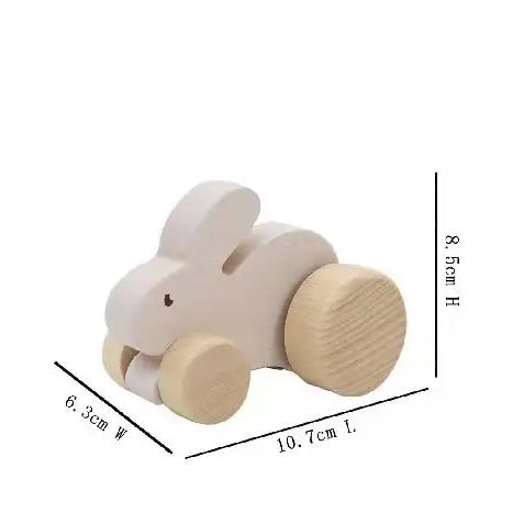 Toyslink- Wooden Wheelie Rabbit or Elephant