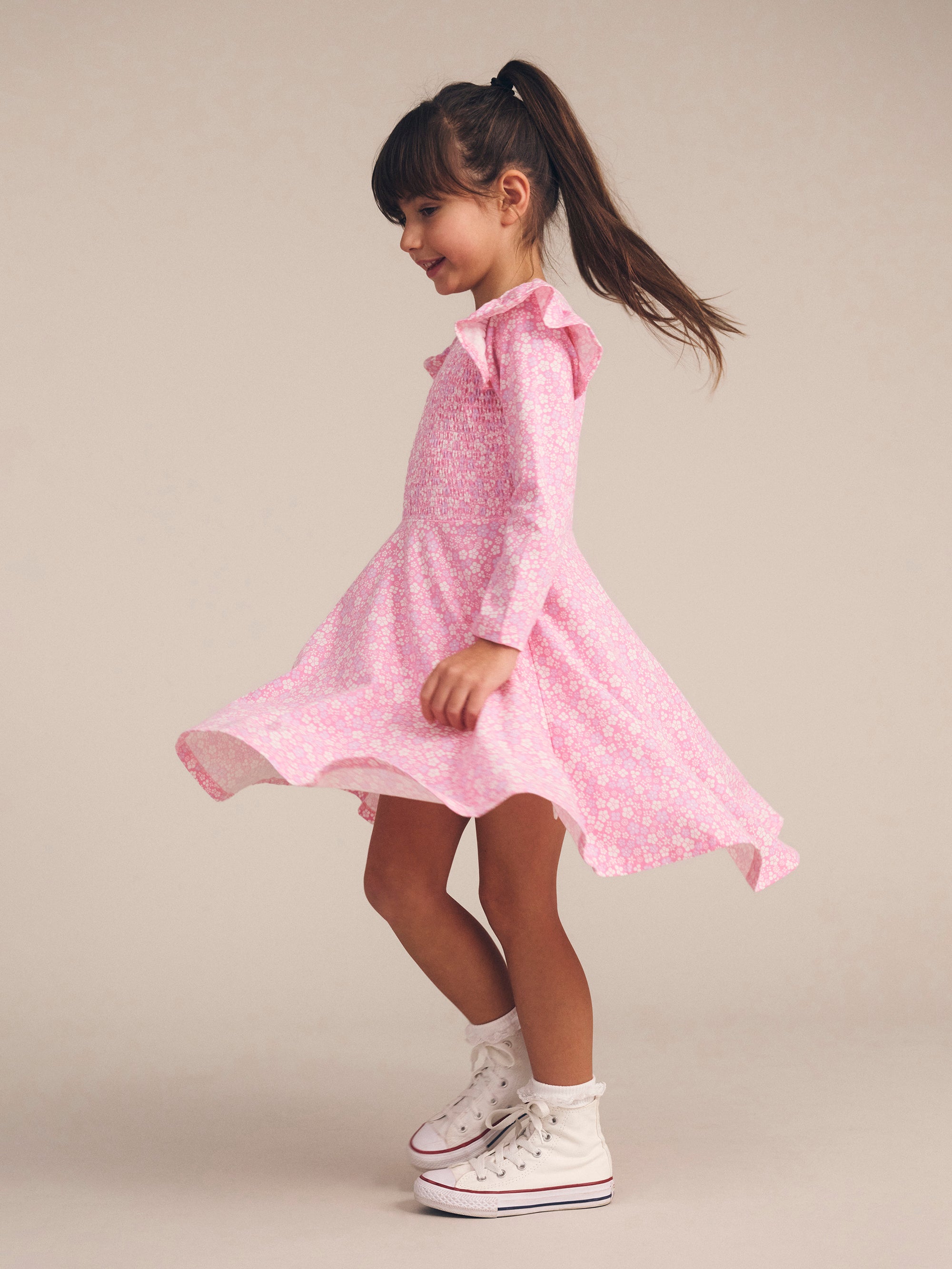Huxbaby - Shirred Long Sleeve Dress