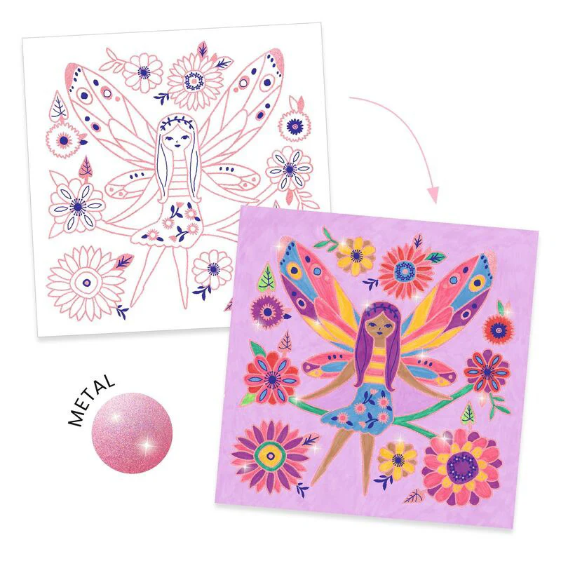 Djeco - Small Wings Shiny Colouring