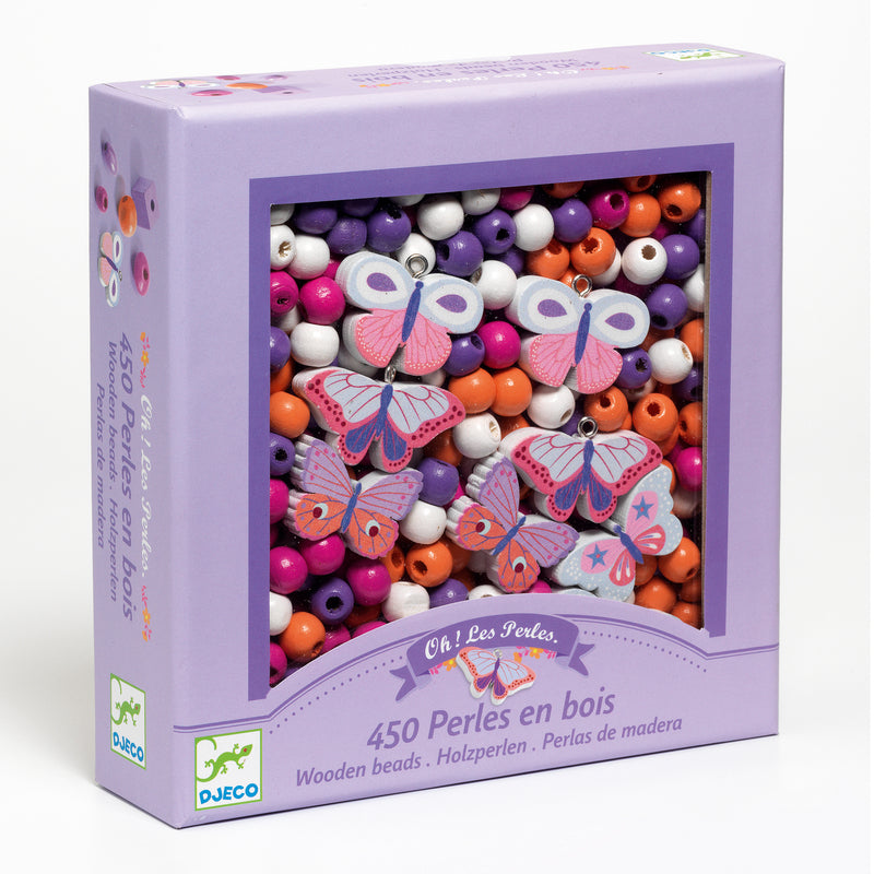Djeco- Colourful Butterfly Wooden Beads