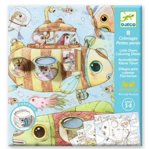 Djeco- Malos Trip Little Doors Colouring Sheets