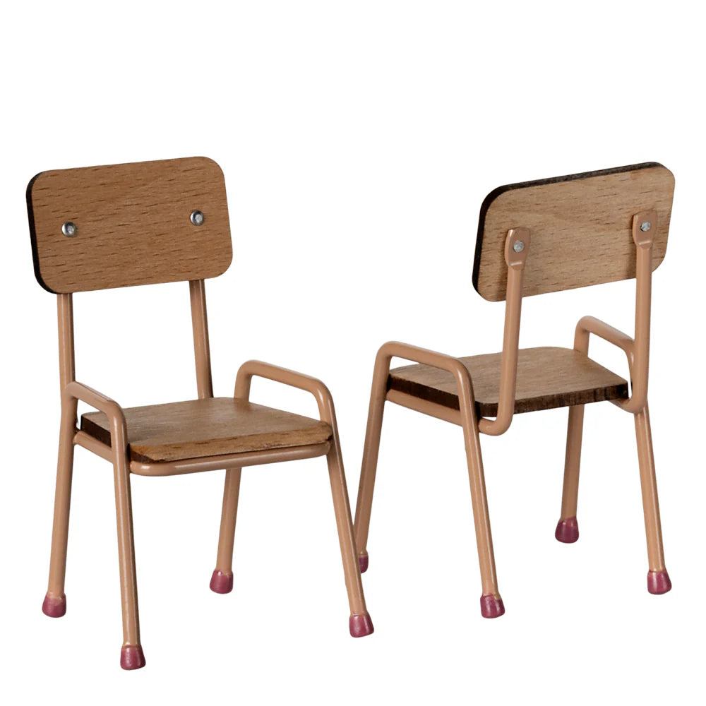 Maileg - Table and Chair Set Mouse - Dark Powder