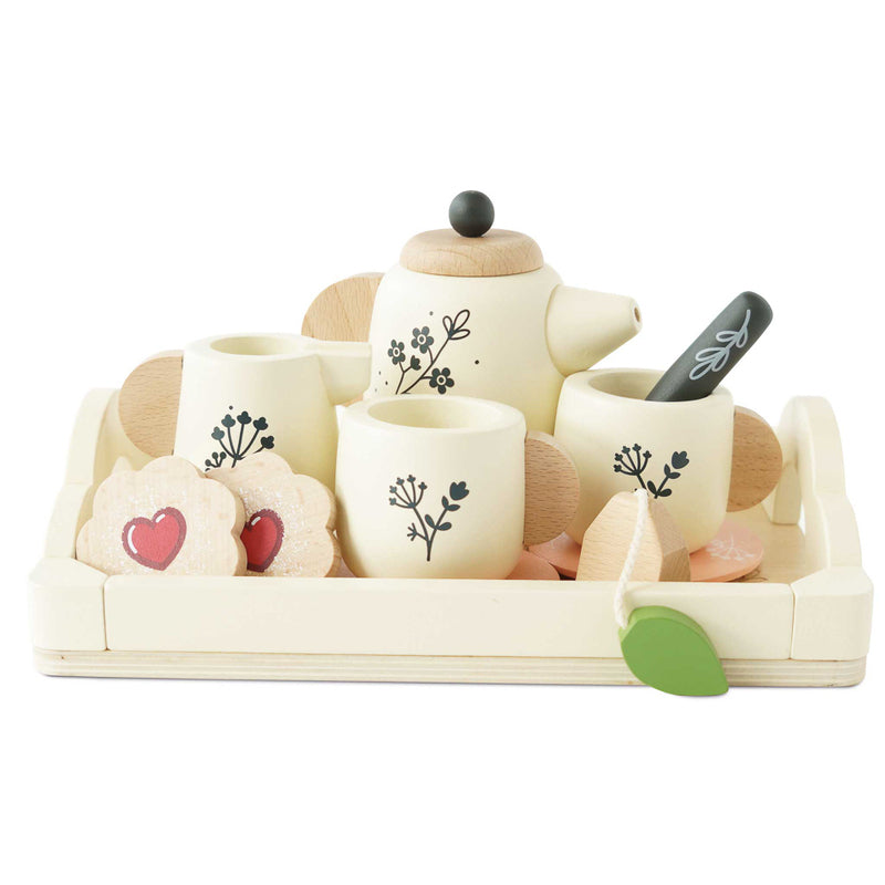 Le Toy Van- Wooden Tea Set & Tray - 12 Pieces