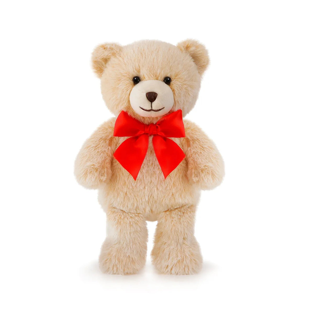 OB Little Theo Cuddlington Bear Soft Toy with Red Ribbon 10 inches 25 cm