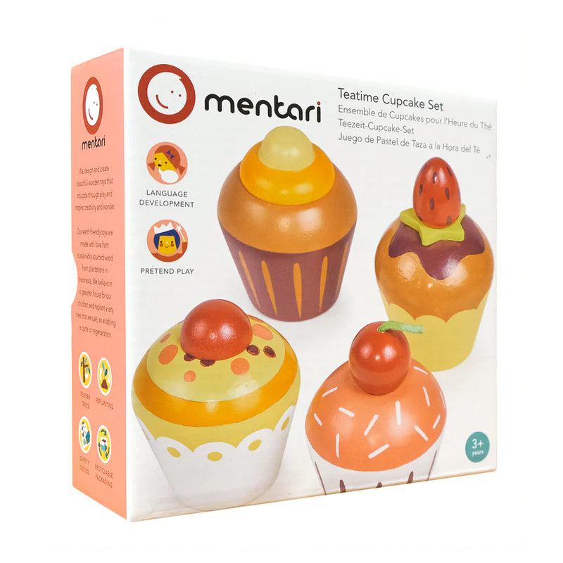Mentari  Wooden Teatime Cupcake Set