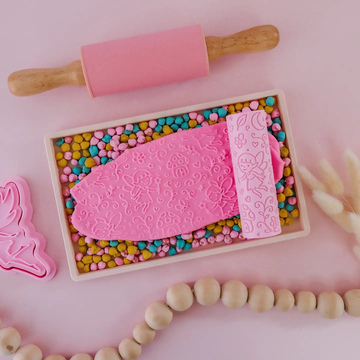 Play Sense- Eco Textured Roller/Fairy- Pink