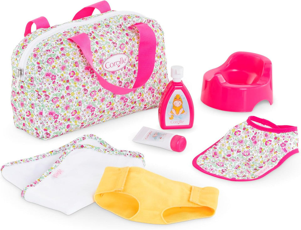 Corolle Mon Grand Poupon - Floral Changing Bag & Accessories Set ( ON SALE)