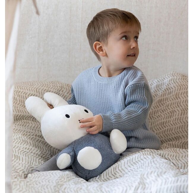 Miffy -Fluffy Cuddle Rattle Toy Large - Blue (35cm)