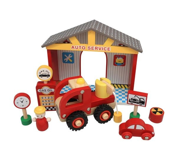wooden service station toy